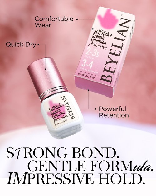 BEYELIAN Sensitive Lash Cluster Glue,Strong Hold Eyelash Extension Glue Long Lasting 3-4 Weeks Waterproof & No Irritation Hypoallergenic Formaldehyde-Free for Open Eyes DIY or Professional (5ML)