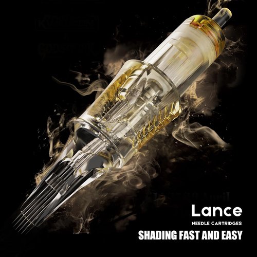 PEPAX Lance Tattoo Needles Cartridge 1017CML - 20Pcs Tattoo Cartridge Needles #10 Bugpin 17 Curved Magnum Tattoo Cartridges Diameter 0.30mm Long Taper 5.0mm Safety Membrane Makeup Tattoo Machine