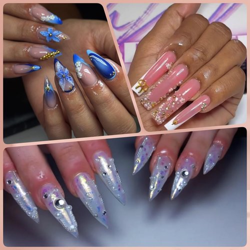 OPMADM 3 Boxes Nail Charms and Gems Nail Art Charms Charms for Nails Design Rhinestones for Nails Caviar Beads Pearls