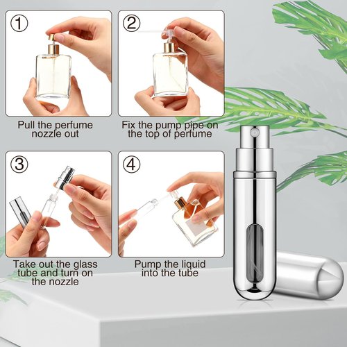 50 Pcs Travel Mini Perfume Refillable Portable Perfume Spray Bottle Perfume Pocket Perfume Dispenser with 20 Pcs Pump Accessories Essentials Spray Containers Scent Pump Case, 5ml (Multicolor)