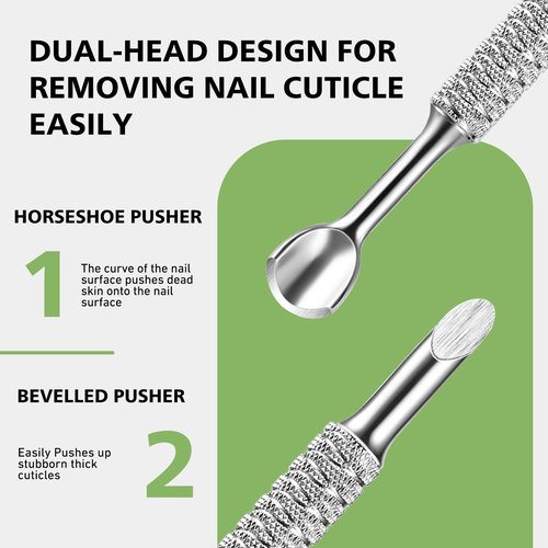 Stainless Steel Cuticle Pusher, BALUCA Horseshoe Shaped Double-Ended Cuticle Sticker – The Ultimate Nail Technician’s Sidekick for Perfect Manicures and Pedicures