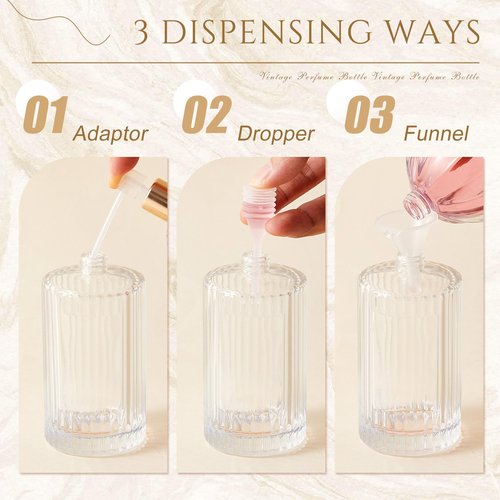 Teenyyou 6 Pcs 100 ml Perfume Cologne Bottles Empty Refillable Travel Glass Chic Empty Perfume Spray Bottles Decorative Set for Men Women Portable Dispenser Fragrance Container Set