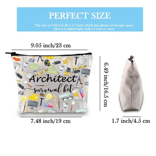 GJTIM Architecture Student Gift Survival Kit Zipper Pouch Makeup Bag for Architects (Survival Architect 2 Bag)