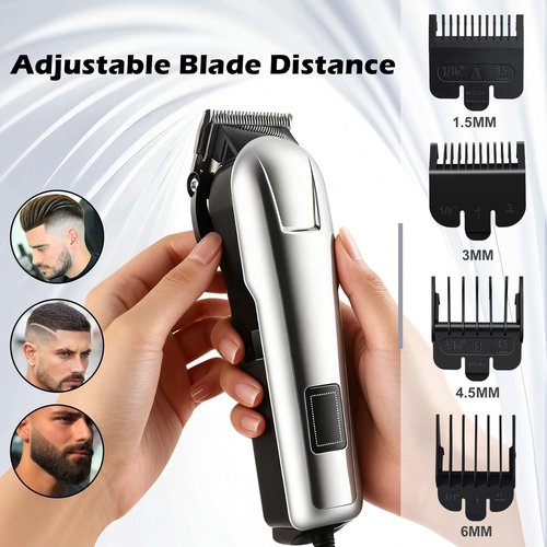 4 Pack Hair Clippers for Men Cordless Clippers for Hair Cutting Rechargeable Beard Hair Trimmer LED Display Stocking Stuffers for Men