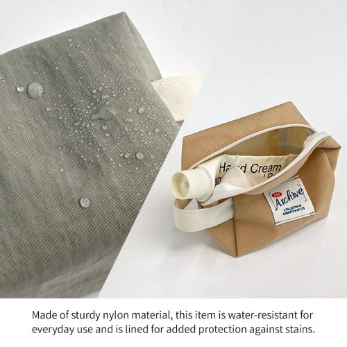 Monolike Archive Cube Mini Pouch, Warm Gray - Makeup Bag, Cosmetic Bag, Travel Bag, Toiletry Bag, Organizer, Storage Bag