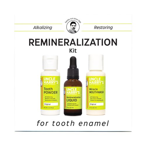 Uncle Harry's Natural Remineralization Kit for Tooth Enamel & Mineral - 3 Products Strengthen Weak Enamel & Correct Oral Care Issues (1 kit)