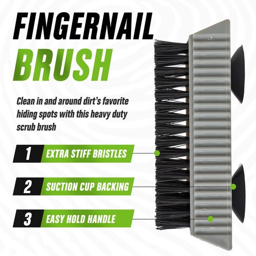 Grip Clean Heavy-Duty Hand Cleaner for Mechanics with Nail Brush - Moisturizing Coconut Oil Hand Cleaner Liquid Hand Soap with Stiff Bristle Nail Brush, Lime Scent - 32 Fl Oz Pump Top + Brush