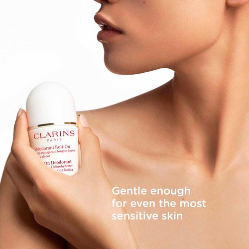Clarins Roll-On Antiperspirant Deodorant | Alcohol Free | No White Residue | Long Lasting, Non-Sticky Formula| All Skin Types, Including Sensitive Skin | 1.7 Ounces