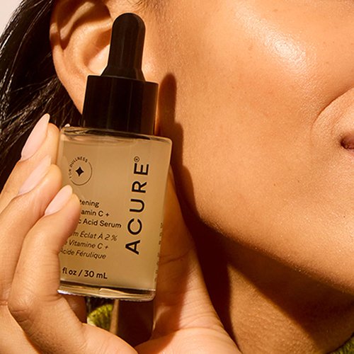 Acure Brightening 2% Vitamin C & Ferulic Acid Serum - Vit C Serum for Face, Anti Aging, Bright Glow for Women & Men, Facial Skincare, Vegan & Cruelty Free - 1 fl oz
