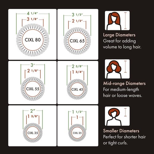 Olivia Garden Ceramic + Ion Speed XL - Extra-Long Round Thermal Hair Brush - Not Electrical - Professional Blowout Brush for Normal to Thick Hair - 3 1/2"- Diameter Barrel - CIXL-65
