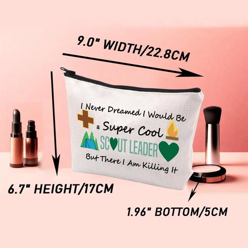 JYTAPP Scout Novelty Makeup Bag Troop Leader Gift I Never Dreamed I'd Grow Up To Be a Scout Leader Cosmetic Pouch