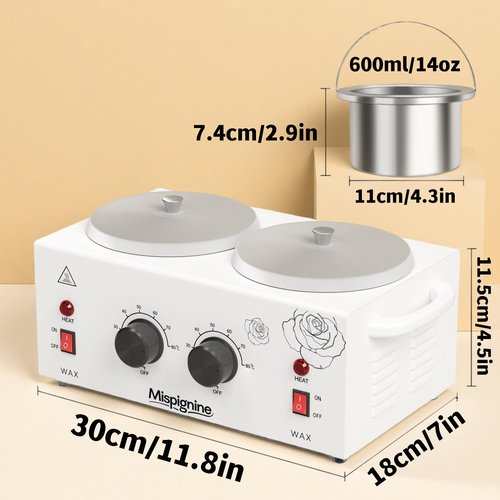 Double Wax Warmer Professional for Hair Removal, Large Wax Pot Electric Waxing Heater for Spa and Salon Equipment.