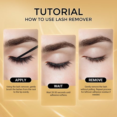 Lash Remover for Cluster, NAGARAKU Eyelash Glue Remover for Lash Extensions Lash Clusters Eyelash Remover DIY Lash Extension Remover Adhesive for Clusters Individual/Strip Lashes DIY at Home 5ml