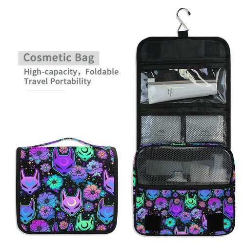 Hanging Toiletry Bag Magic Purple Fox Makeup Bag Travel bag for Toiletries Portable Toiletry Organizer Bags Toiletry Bag for Women Men, Travel-Essentials Toiletry Bag