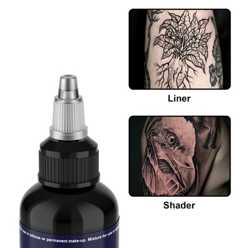 Nazzor Tattoo Ink Black Tattoo Ink 3.4oz(100ml) Black Ink Tattoo for Shading and Lining Smooth Consistent Pigment Professional Tattoo Inks