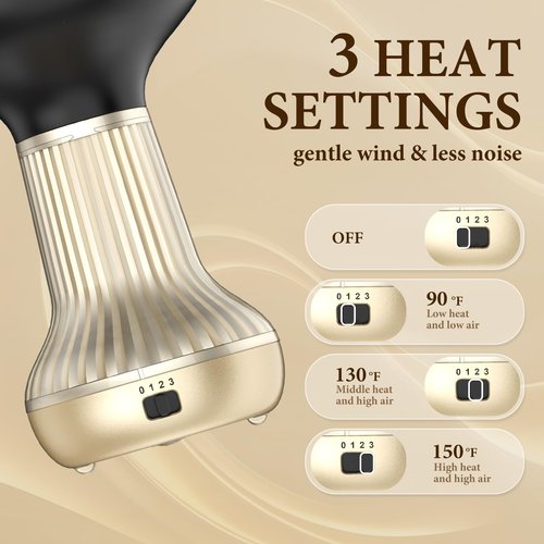 BAUTIA Diffuser Hair Dryer for Curly Hair, Hair Dryer Diffuser for Blow Dry and Volumizing, Lightweight Curly Hair Diffuser Easy to Use