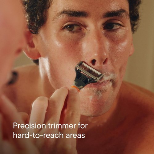 Harry's Original Shaving Kit for Men - Razor Handle, 15 Razor Blade Refills, and Travel Blade Cover - German Engineered - Orange