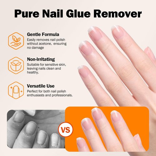 GELLAKTIK 10g Nail Glue for Press On Nails - Super Strong, Quick Drying, Long Lasting Adhesive for Fake Acrylic Nails & Tips, No UV Light Needed, Includes Nail Glue Remover for Press On Tips