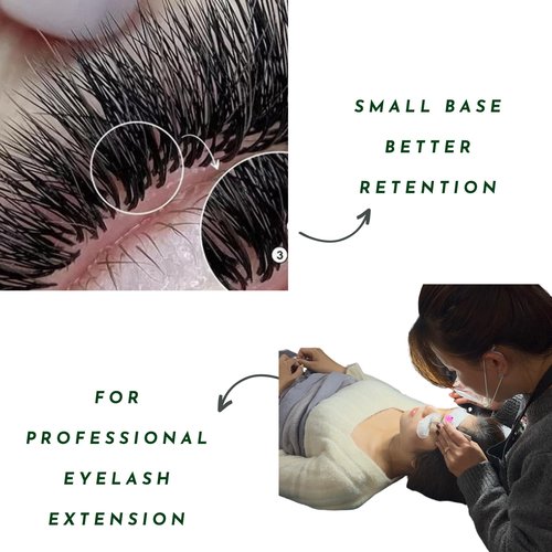 M curl 1200 Promade volume fans eyelash extension 8 sizes-in-1 round mixed box - 6D Premade fans 9-16mm, 0.07 - Pinneacle Lash Supply For Professional Lash Artists - Made in Vietnam (M curl)