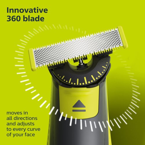 Philips Norelco OneBlade 360 Blades, Genuine Replacement Blades for OneBlade Electric Shaver and Trimmer, 4 Pack, QP440/80