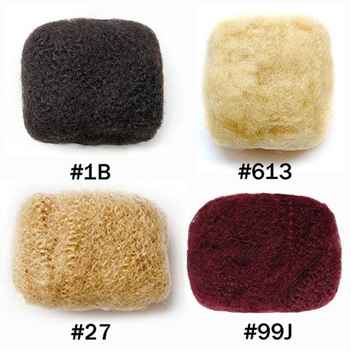 Afro Kinkys Bulk Human Hair 100% Human Hair for Black Women/Men Dreadlock Extensions Repair Locs Twists and Braids 1 Pack 50 Gram(10 Inch 99J 1 Bundles/Package)