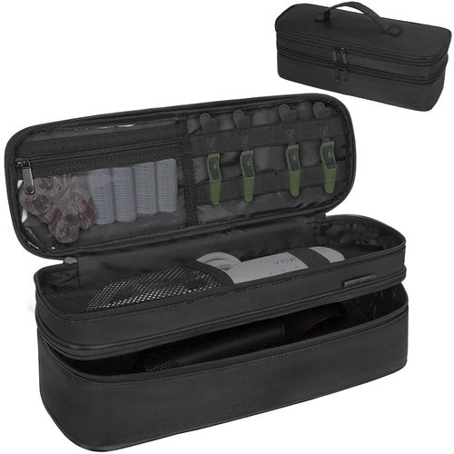 OUUTMEE Double Layer Travel Carrying Case Compatible with Shark Flexstyle, Storage Case for Revlon One-Step Hair Dryer and Volumizer Hot Air Brush Portable Organizer Bag for Dyson Airwrap Styler