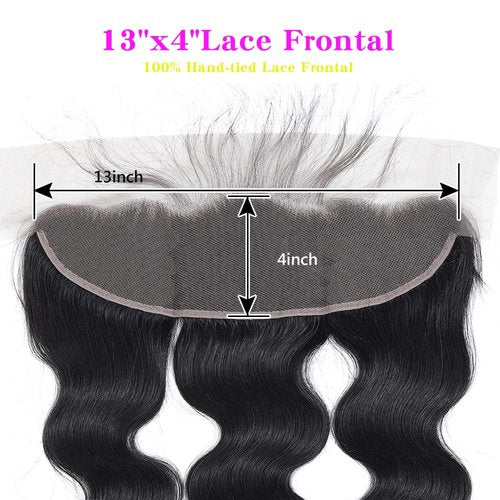 13x4 Lace Frontal Closure Body Wave Frontal Ear to Ear HD Lace Frontal Human Hair 100% Brazilian Virgin Human Hair Closure 16 Inch Frontals Hair Pieces for Women Free Part 150% Density