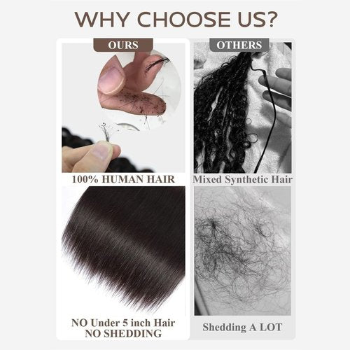 Wequeen 16A Deep Wave Human Hair Bundles 14 Inch 100% Unprocessed Brazilian Virgin Hair Quick Weave Bundles Human Hair Extensions Real Human Hair, Natural Black