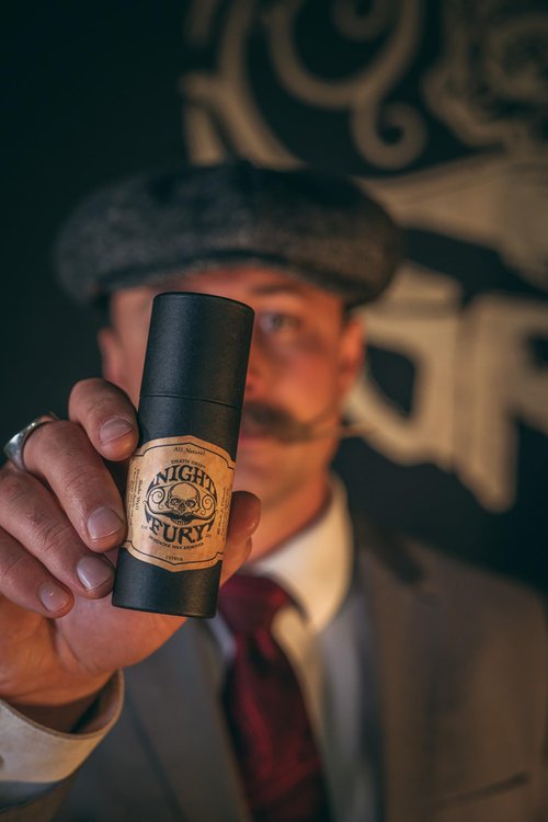 THE VINTAGE GROOMING CO. Bare Bones Medium Hold Mustache Wax and Night Fury Mustache Wax Remover Oil Set