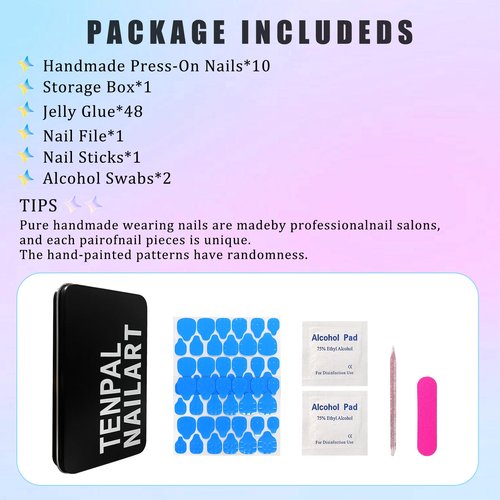 TENPAL 10Pcs Ballerina Press On Nails With Tools,Egyptian Palace Relief Glue on Nails with Gold Cross & Pearls,Handmade 3D Saint Charms Fake Nail Kits, Vintage Epic Acrylic Coffin Duckbill Nails(L)