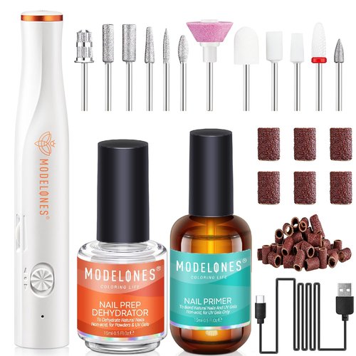 modelones Cordless Nail Drill Kit with Nail Dehydrator and Primer