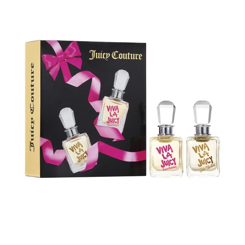 Juicy Couture Viva La Juicy and Viva La Juicy Gold Couture 2-Piece Mini Fragrance Gift Set, Travel Size Perfumes for Women, Amber Gourmand EDP Spray, 0.17 fl oz