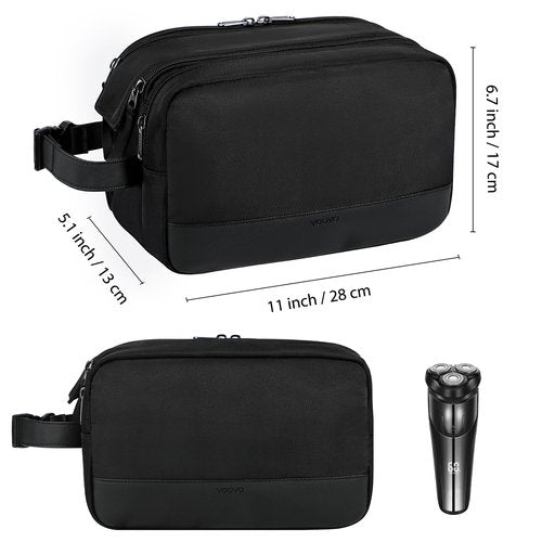 Voova Travel Toiletry Bag for Men Women, Hanging Dopp Kit Water Resistant Shaving Bag for Toiletries Accessories, Small Makeup Organizer Case for Traveling Essentials, Bathroom, Cosmetics, Black