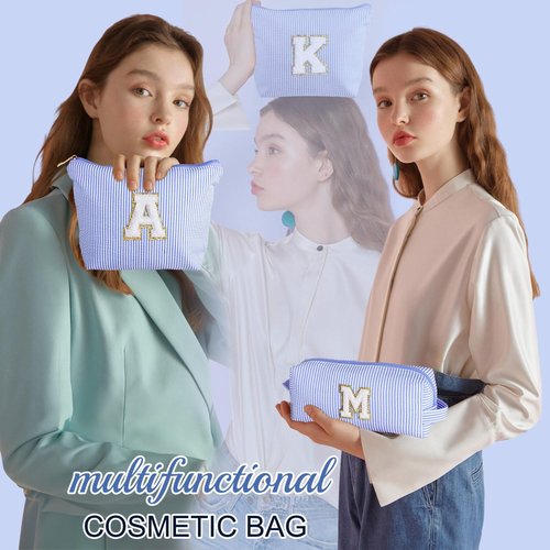 YOOLIFE Personalized Teen Girl Gifts Initial Cute Cosmetic Makeup Bag