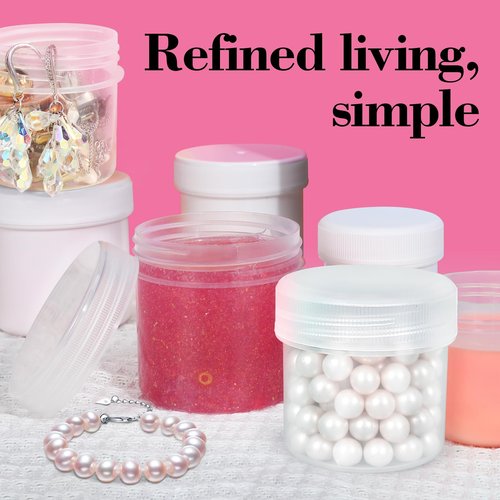 ASEVAT 6 Pack Airtight Plastic Jars, Leak-Proof Travel Size Jar | Refillable Cosmetic Containers for Creams, Lotions, TSA-Approved Clear Jars with Secure Lids (clear)