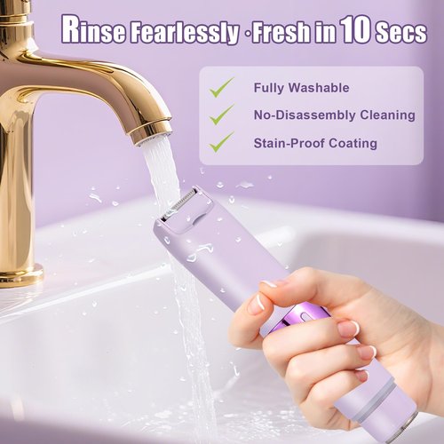 Yinnovay Bikini Trimmer for Women, Electric Razor and Dual Head Shaver for Women, 2-in-1 Waterproof Painless Trimmer & Shaver for Bikini Area, Face, Legs and Body, Sensitive Skin Safe
