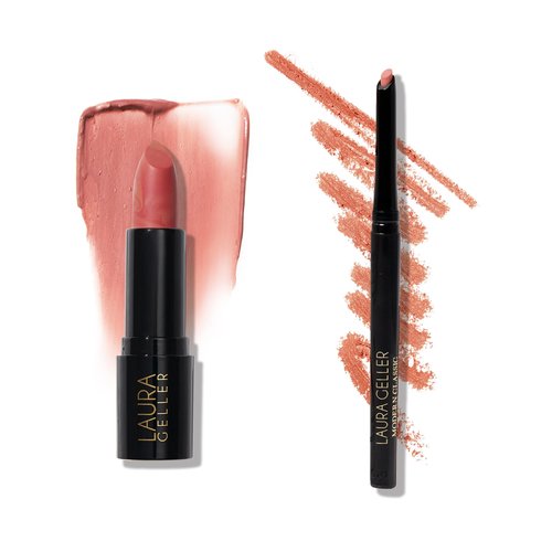 LAURA GELLER NEW YORK Italian Marble Sheer Lipstick, Dolce + Modern Classic Lip Liner, Nice Neutral