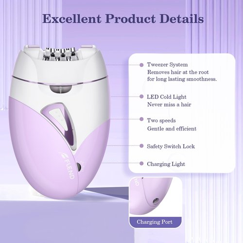 Epilators, 2-Speed Painless Smooth Glide Epilator for Women, Cordless Rechargeable Facial Hair Removal Epilator, Hair Removal Device for Women's Face Legs Bikini Area Arms Legs