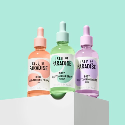Isle of Paradise Self Tanning Face & Body Drops- Medium, Self Tanner Drops for a Natural Bronze, Long-lasting Tan, Cruelty Free, Fragrance Free & Dermatologist-Approved, 2.54 fl. oz