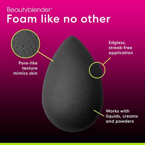 Beautyblender® | Besties Charcoal Blend & Cleanse 4-Piece Starter Set, Pro Black Makeup Sponge + Solid Charcoal Cleanser .558 oz + Silicone Scrub Mat + Travel Case, Made in USA, Vegan, Cruelty Free