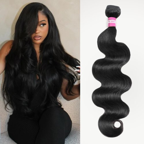 DMKEEP 12A Human Hair Bundles 22 Inch Body Wave Bundles Human Hair 100% Unprocessed Brazilian Raw Virgin Hair Single Bundle Quick Weave Human Hair Extensions Natural Color