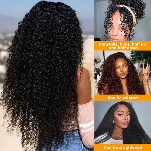 Kinky Curly Bundles Human Hair 14 16 18 Inch Human Hair Bundle 100% Unprocessed Brazilian Virgin Hair 3 Bundles for Black Women Weave Extensions Natural Black