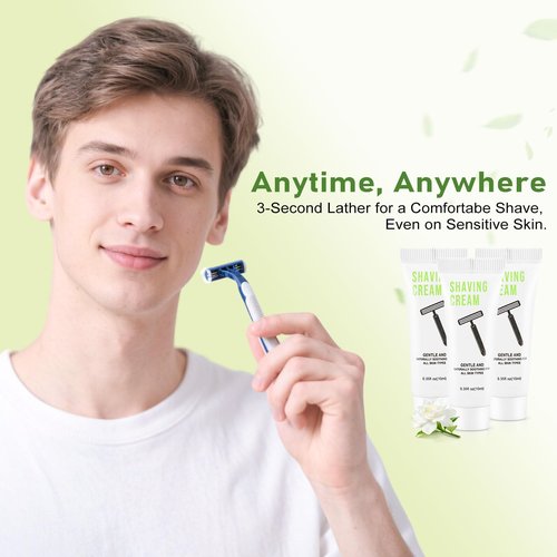 100 Shaving Cream Bulk Travel 10ml/0.35fl oz,Disposable Shaving Cream in Bulk Travel Shave Cream for Hotel Homeless,White Tea