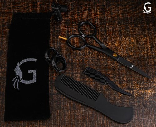 5” Professional Beard Mustache Scissors with 1 Beard Comb, 1 Mustache Comb - Prefect Mustache Trimming Scissors for All Facial Hair – Grooming Scissors for Men