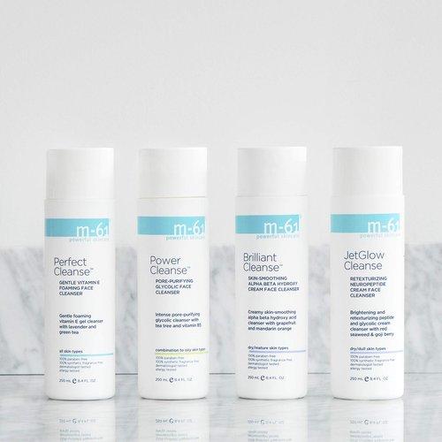 m-61 Perfect Cleanse | Daily Gentle, Foaming Gel Cleanser With Vitamin E, Lavender, Green Tea. For All Skin Types. Dermatologist and Allergy Tested, 8.2 Fl Oz