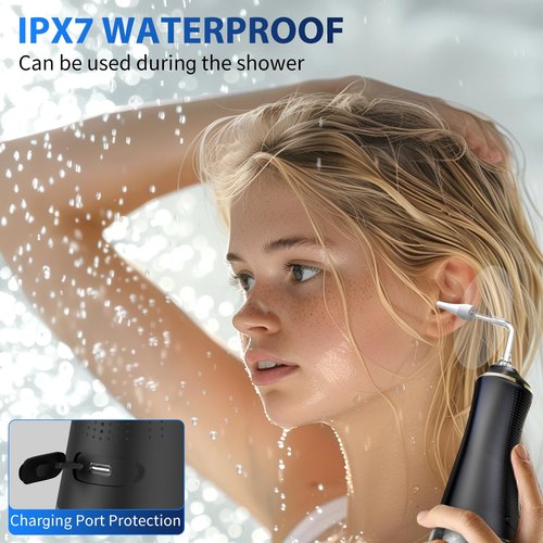 Electric Water Powered Earwax Removal Kit - 4 Pressure Modes - Safe Cleaning & Flushing Tool, Waterproof USB Rechargeable Ear Cleaner with Basin & 8 Replaceable Nozzles - IPX7