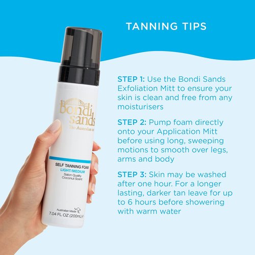 Bondi Sands Light/Medium Self Tanning Foam + Back Applicator | Includes Lightweight Foam and 1 Back Applicator with 3 Replacement Pads ($36 Value)