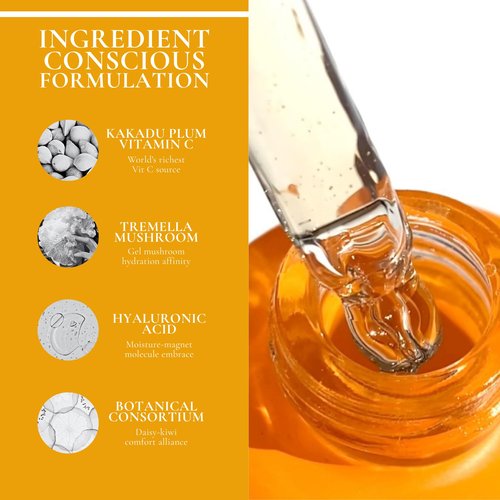 edandi DAY DRIN-C 2 in 1 Face Hydration Serum with Vitamin C and Hyaluronic Acid, Moisturizing, Plumping, & Smoothing the Appearance of Fine Lines, 1.01 oz