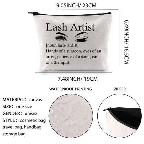 XYANFA Lash Tech Makeup Bag Gift For Makeup Artist Coworker Gift Salon Gift Stylist Gift Esthetician Gift Lash Artist Cosmetic Bag (Lash Artist noun)