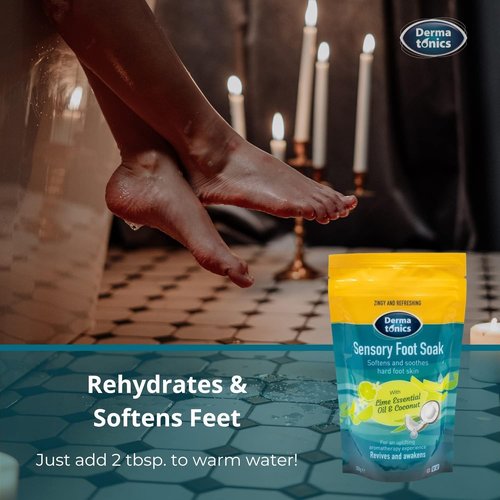 Dermatonics Sensory Foot Scrub 125ml & Foot Soak 350g | Exfoliates, Softens & Improves Skin